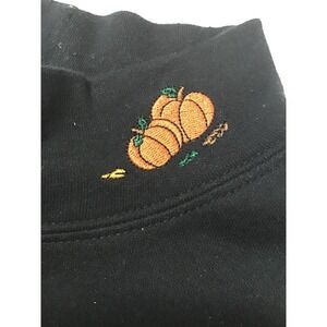 Vintage Studio Boo!‎ Black Mock Neck Long Sleeve Shirt Pumpkins Halloween L
